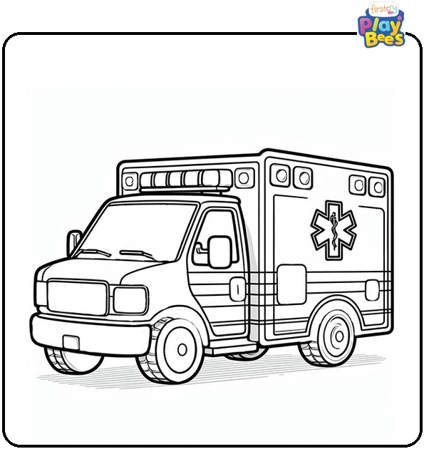Ambulance Truck Coloring Page