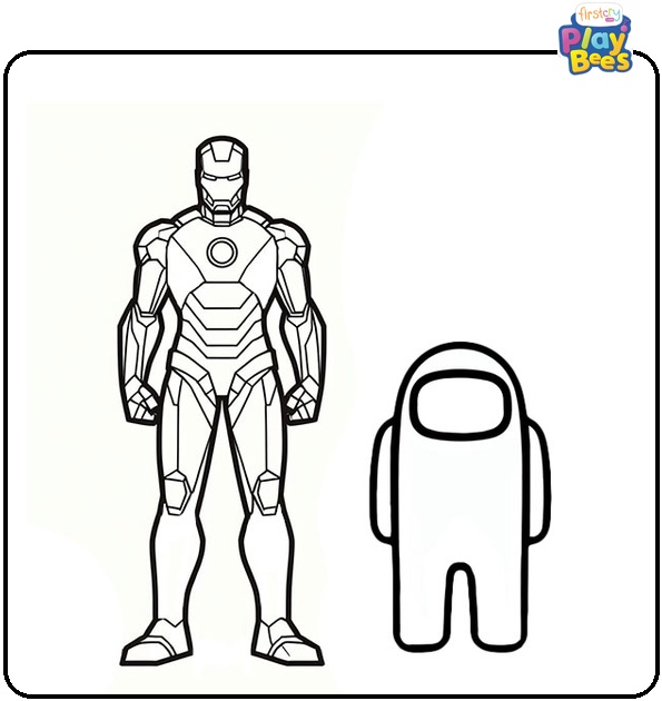 Among Us Iron Man Coloring Page Among Us Iron Man Coloring Page