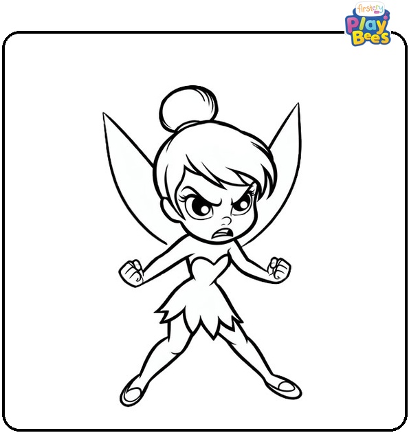 Angry Tinkerbell Coloring Page