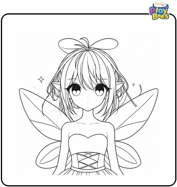 Anime Fairy Coloring Page Anime Fairy Coloring Page
