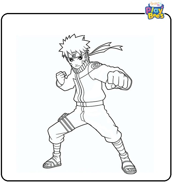 Anime Naruto Fighting Coloring Page Anime Naruto Fighting Coloring Page