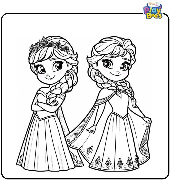 Anna and Elsa Frozen Coloring Page Anna and Elsa Frozen Coloring Page