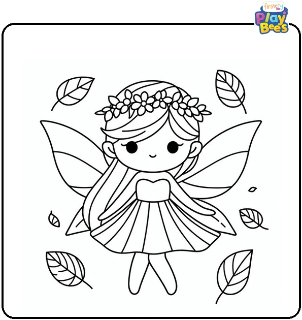 Autumn Fairy Coloring Page Autumn Fairy Coloring Page