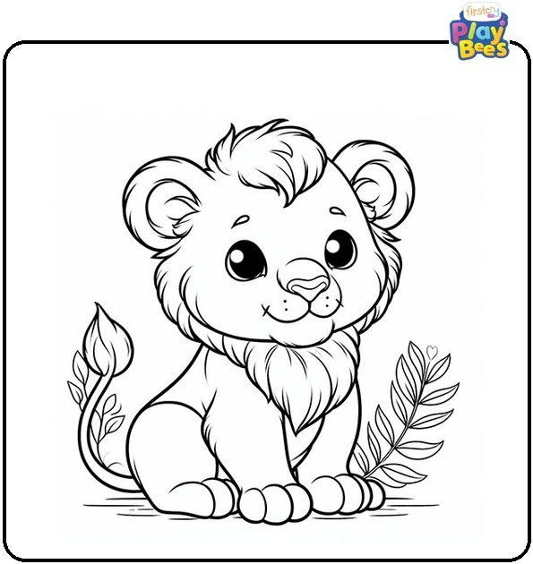 Baby Lion Coloring Page