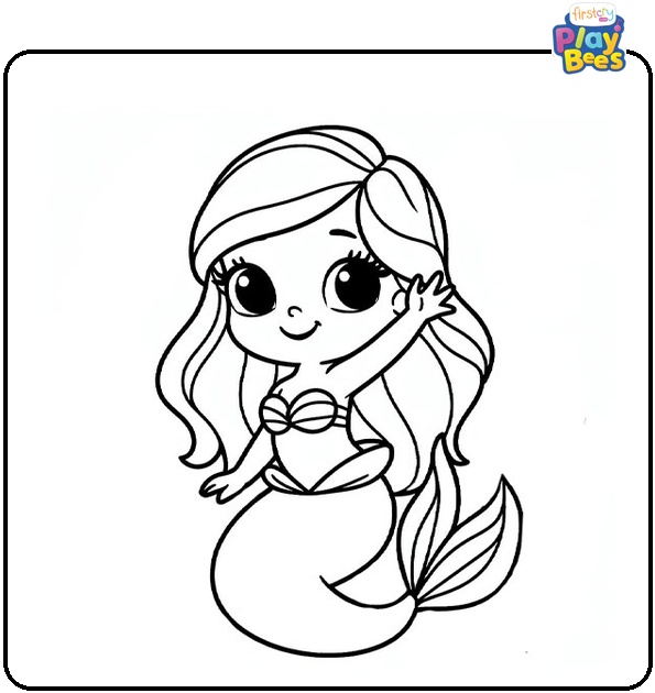 Baby Little Mermaid Coloring Page