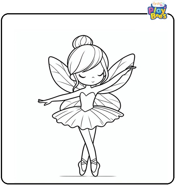 Ballerina Fairy Coloring Page Ballerina Fairy Coloring Page