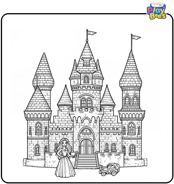 Barbie Castle Coloring Page