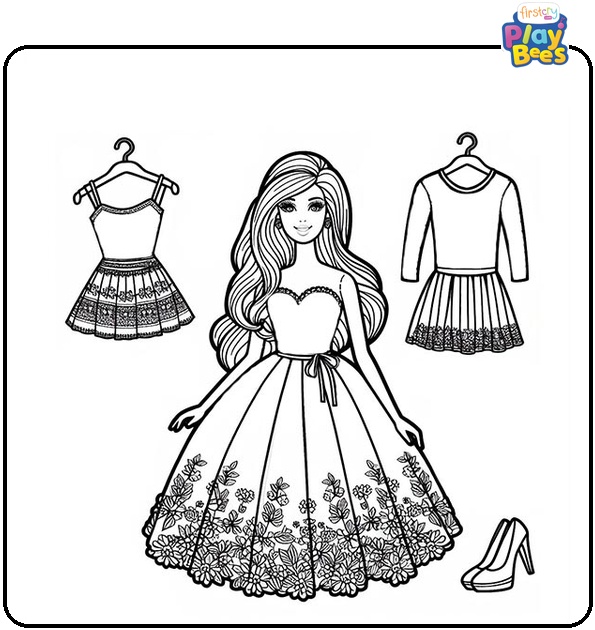 Barbie Dress Coloring Page