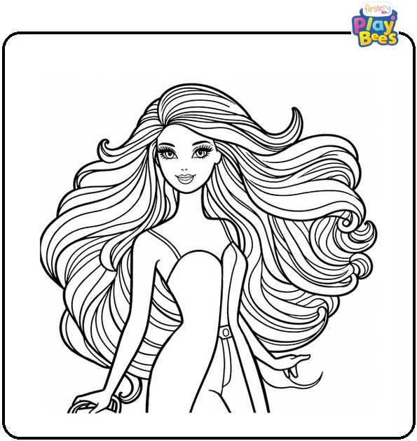 Barbie Fashion Coloring Page