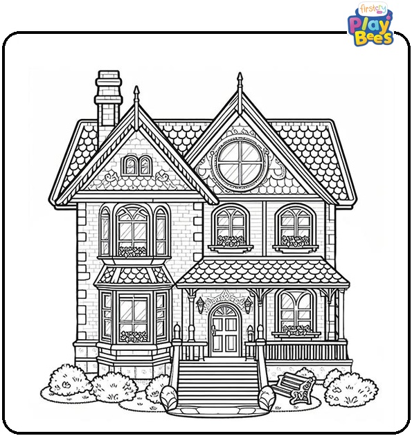 Barbie House Coloring Page