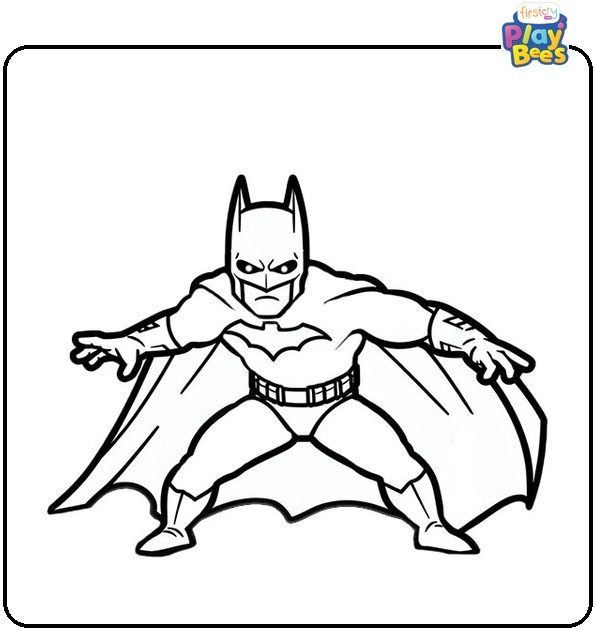 Batman Attacking Coloring Page Batman Attacking Coloring Page