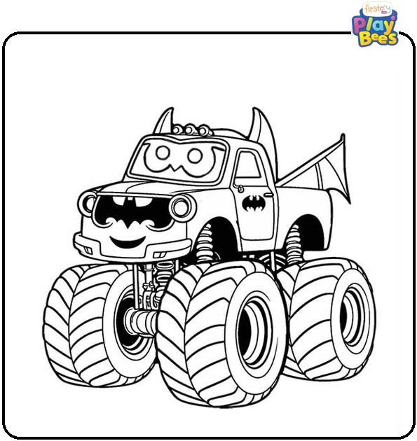 Batman Monster Truck Coloring Page Batman Monster Truck Coloring Page