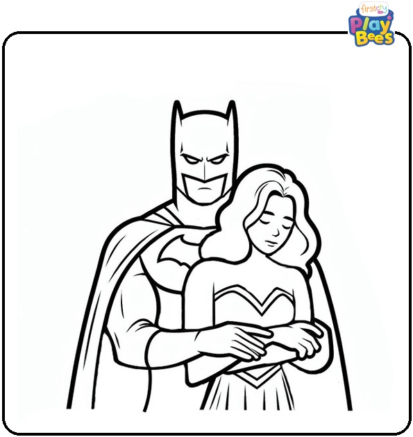 Batman Saving Women Coloring Page Batman Saving Women Coloring Page