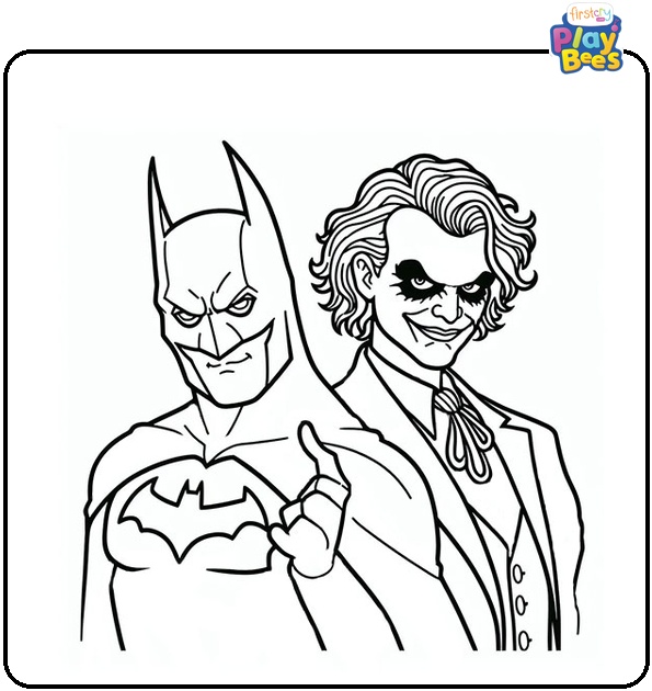 Batman and Joker Coloring Page Batman and Joker Coloring Page