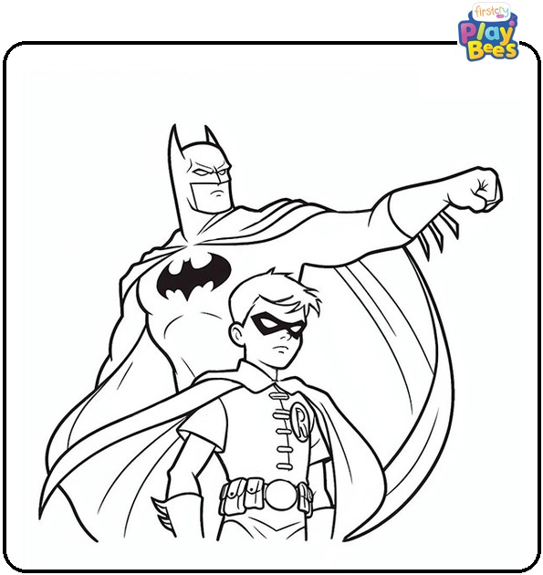 Batman and Robin Coloring Page Batman and Robin Coloring Page