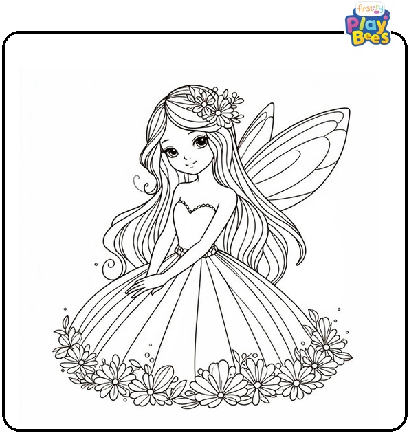 Beautiful Fairy Coloring Page Beautiful Fairy Coloring Page