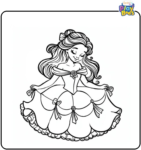 Belle Princess Coloring Page