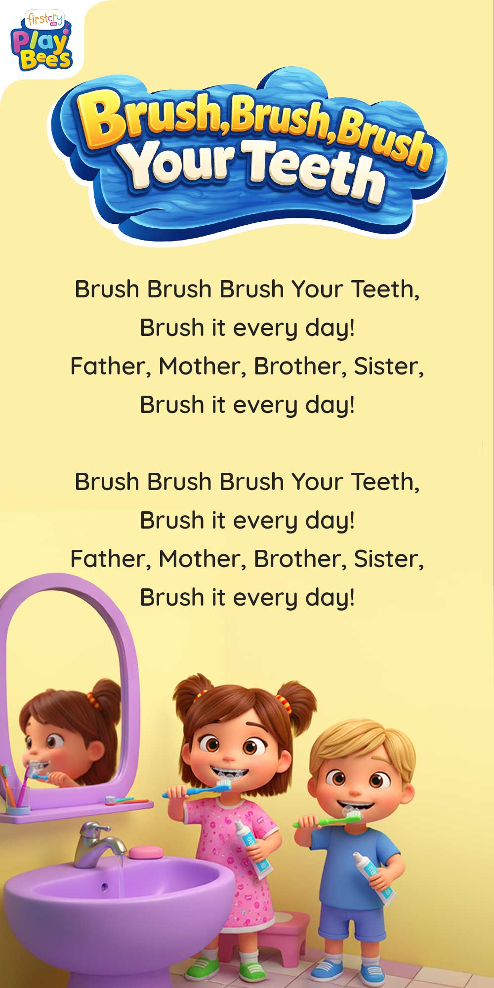 Brush, Brush, Brush Your Teeth Song Lyrics