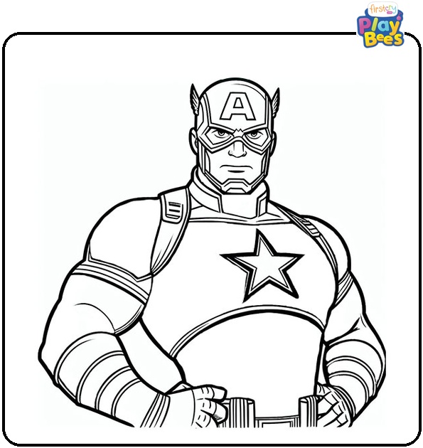 Captain America Superhero Coloring Page
