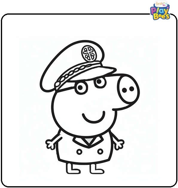 Captain Daddy Dog Peppa Pig Coloring Page Captain Daddy Dog Peppa Pig Coloring Page