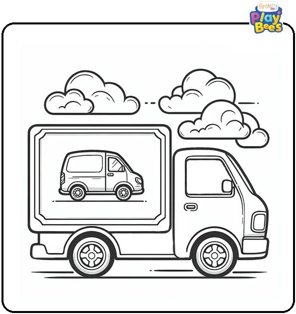 Car Delivery Transport Truck Coloring Page