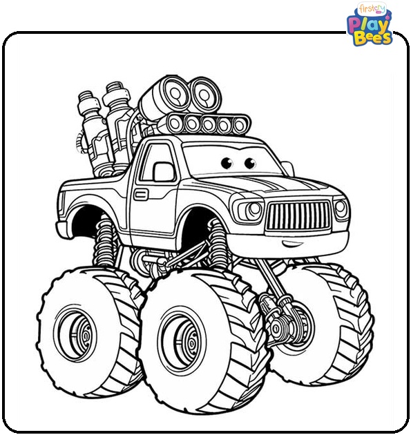 Cars Themed Monster Truck Coloring Page Cars Themed Monster Truck Coloring Page