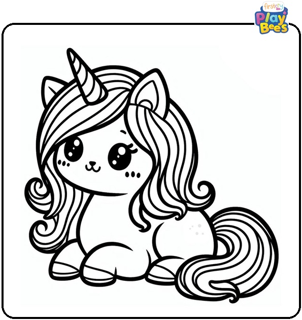 Caticorn Unicorn Colouring Page