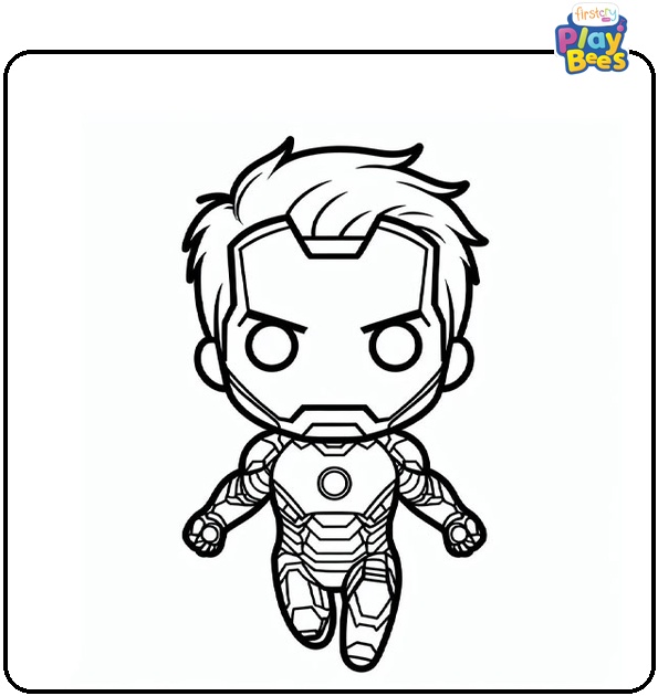 Chibi Iron Man Coloring Page Chibi Iron Man Coloring Page