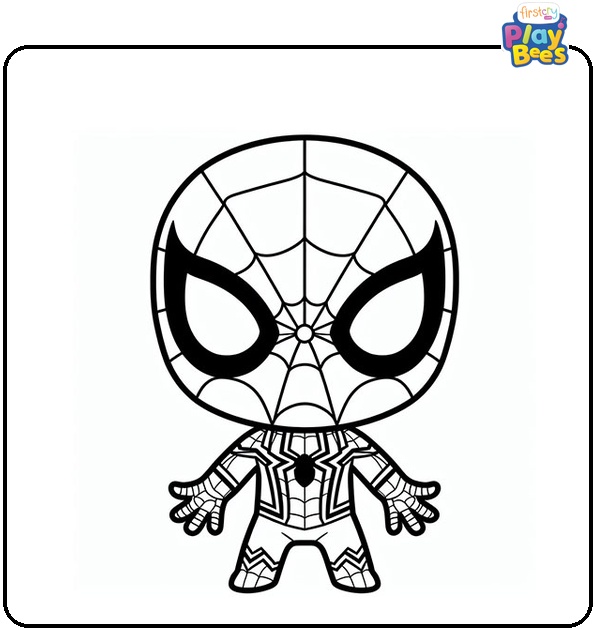 Chibi Spiderman Coloring Page Chibi Spiderman Coloring Page