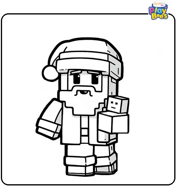 Christmas Minecraft Coloring Page Christmas Minecraft Coloring Page