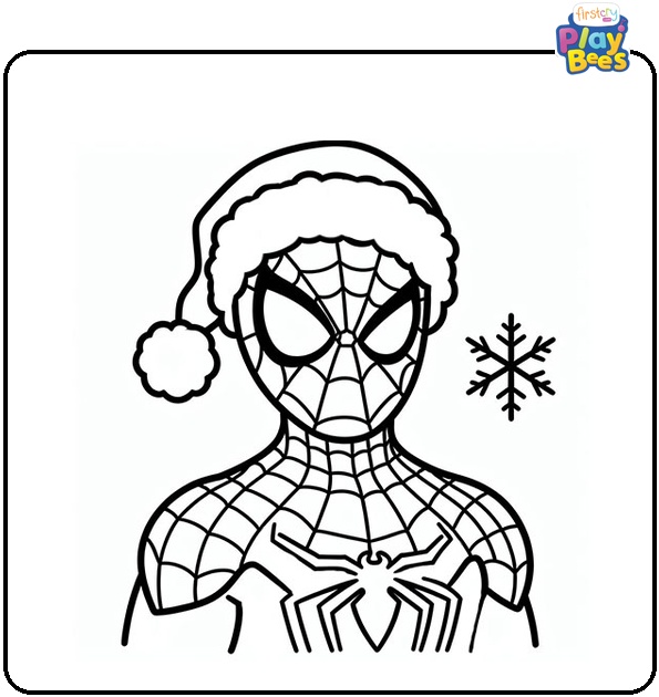 Christmas Spiderman Coloring Page Christmas Spiderman Coloring Page