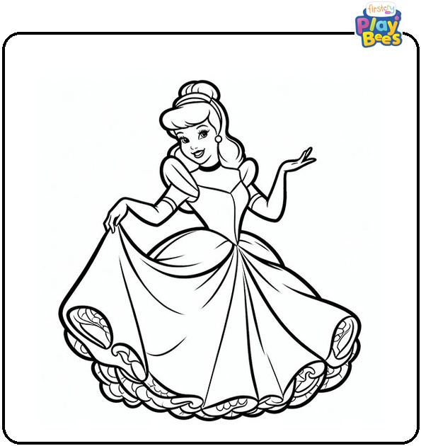 Cinderella Princess Coloring Page