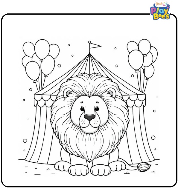 Circus Lion Coloring Page