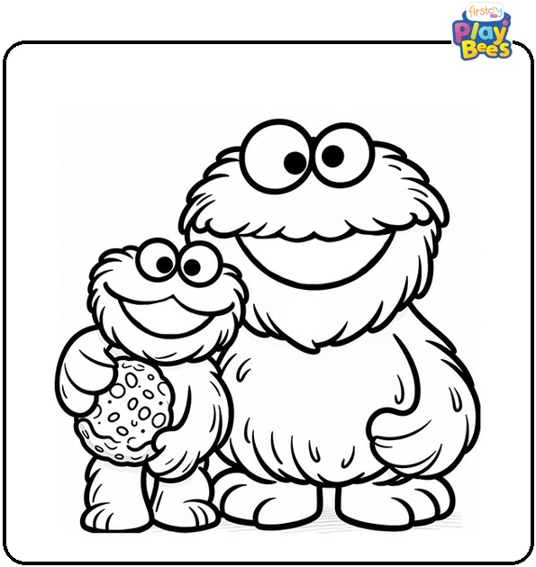 Cookie Monster and Grouch Coloring Page Cookie Monster and Grouch Coloring Page