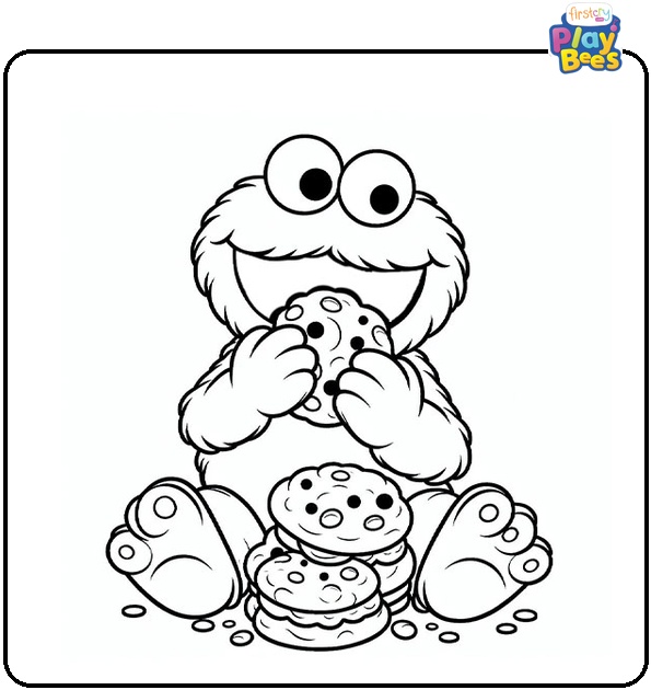 Cookie Monster Eating Coloring Page Cookie Monster Eating Coloring Page