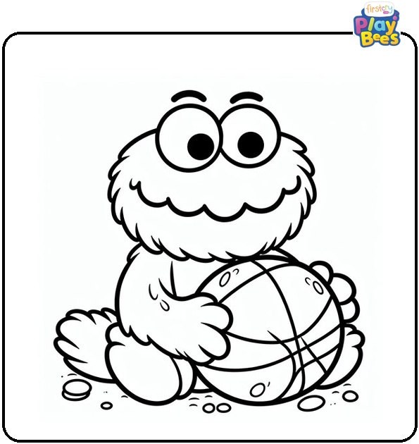 Cookie Monster Playing Football Coloring Page Cookie Monster Playing Football Coloring Page
