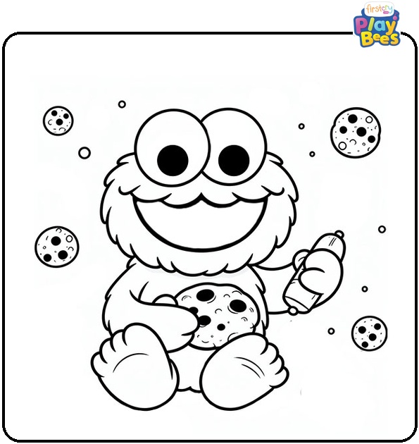 Cookie Monster Playing With Food Coloring Page Cookie Monster Playing With Food Coloring Page
