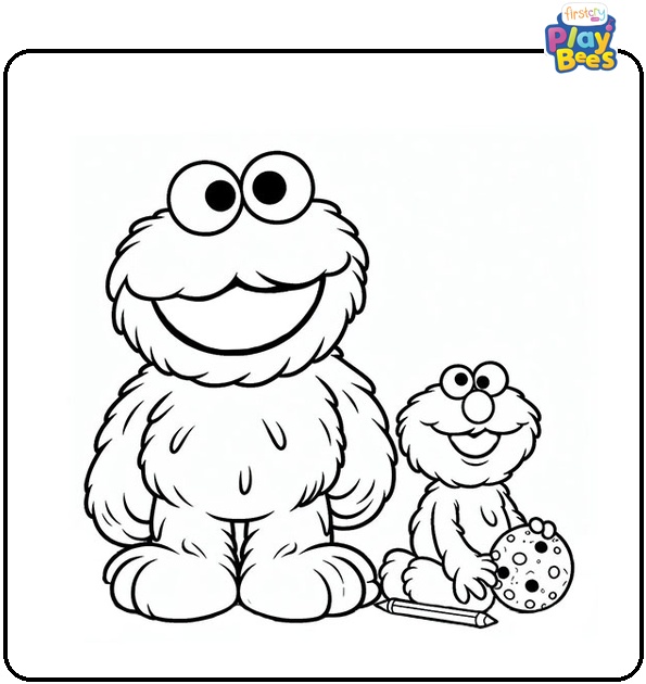Cookie Monster and Elmo Coloring Page Cookie Monster and Elmo Coloring Page
