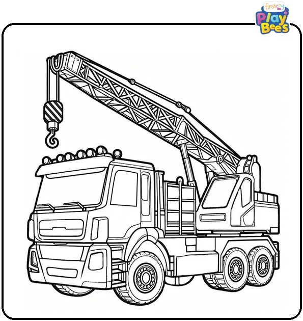 Crane Truck Coloring Page