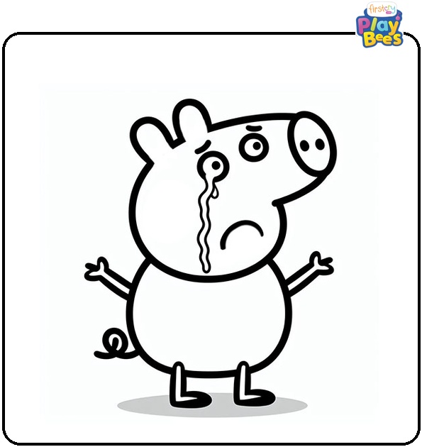 Crying Peppa Pig Coloring Page Crying Peppa Pig Coloring Page