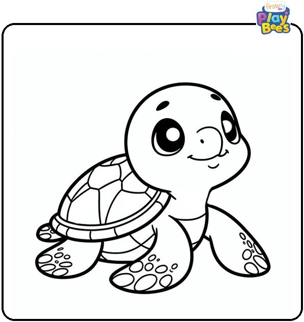 Cute Baby Turtle Coloring Page