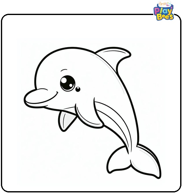 Cute Dolphin Coloring Page