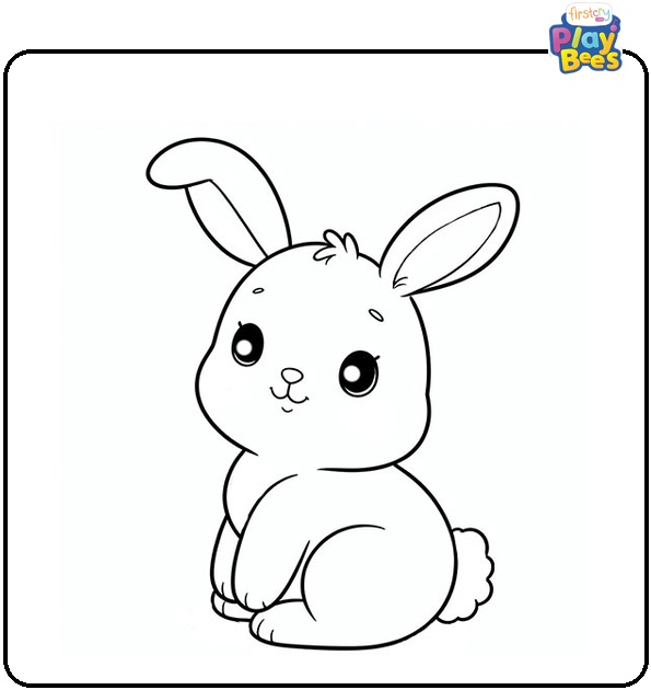 Cute Easter Bunny Coloring Page