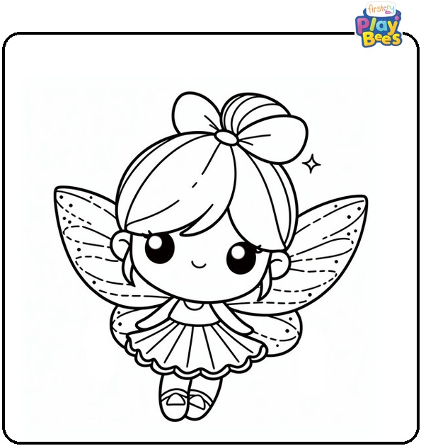Cute Fairy Coloring Page Cute Fairy Coloring Page