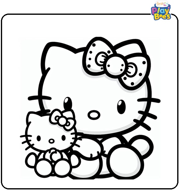 Cute Hello Kitty Coloring Page