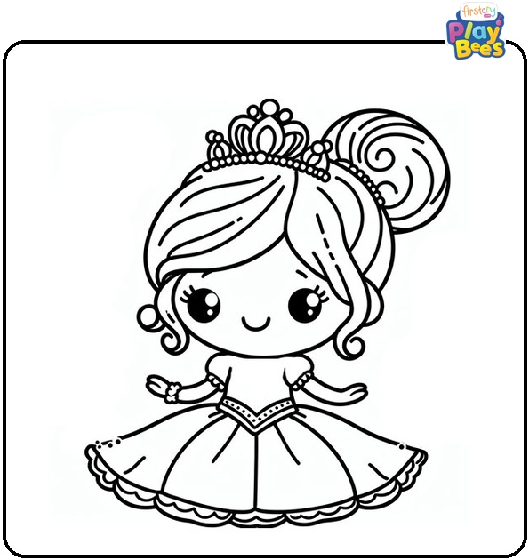 Cute Princess Coloring Page