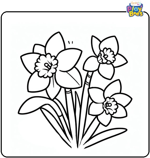 Daffodil Flower Coloring Page