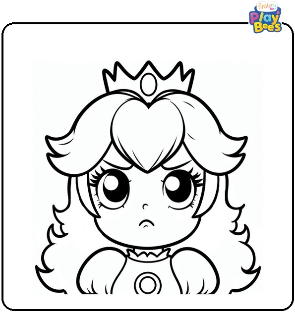 Disgruntled Princess Peach Coloring Page