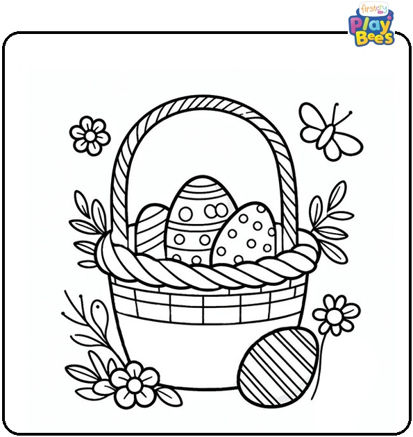Easter Basket Coloring Page