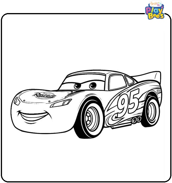 Easy Lightning McQueen Coloring Page